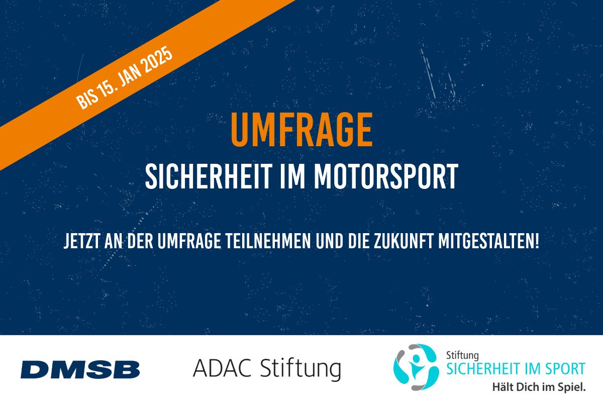 Umfrage zur Sicherheit im Motorsport von DMSB, ADAC Stiftung und Stiftung Sicherheit im Sport